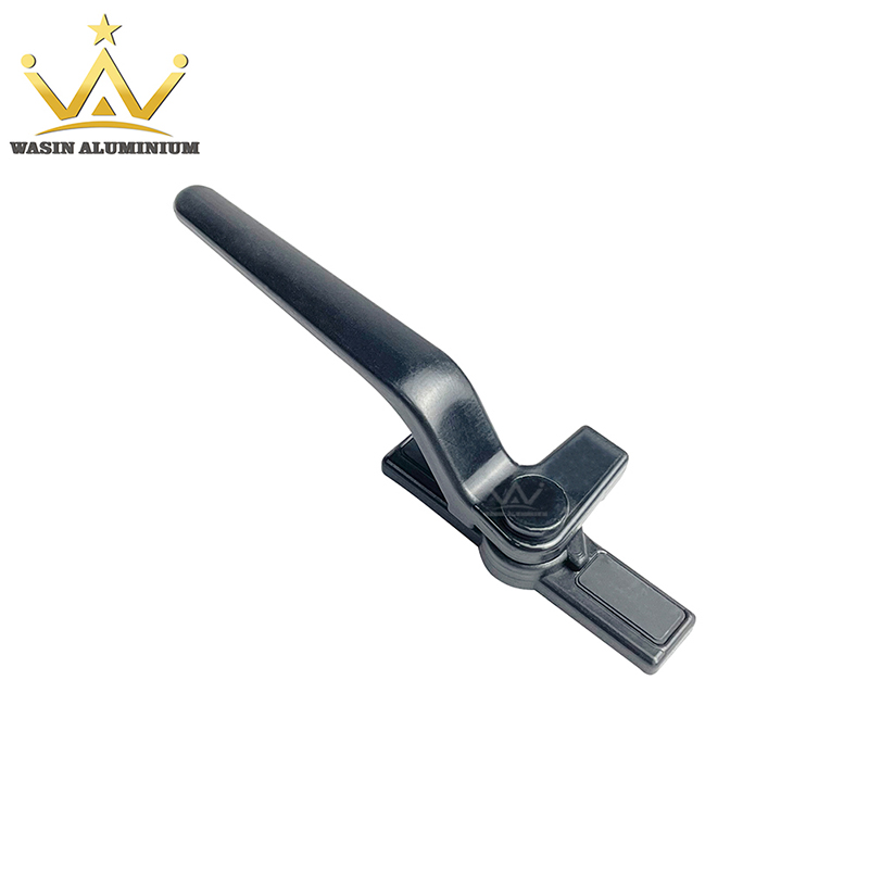 Brown Modern Design 7 Shape Sash Lock Gray glass Windows Handles Luxury Aluminum Alloy Black Handle for wooden window