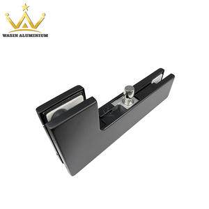 L Shape Top Patch Fitting Matt Black Glass Door Clamp Hinge For Frameless Glazed Door